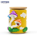 Handmade kukazve polymer clay folly folly follistco canister ine cartoon howa, borosilrate girazi kuputa itstray ne bamboo chifukidzo