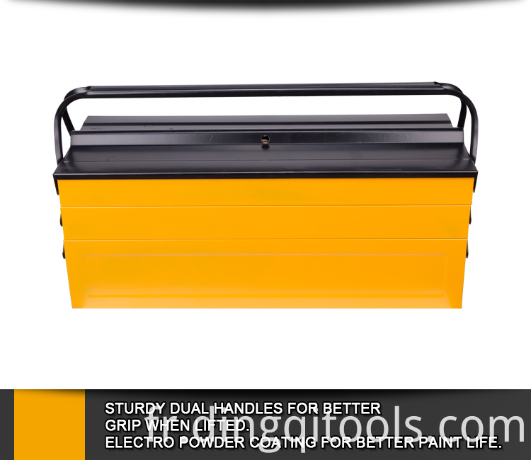 Boîte de rangement d'outils en plastique robuste en gros de vente chaude avec des outils de 3 couches