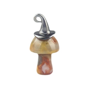 Crazy Agate Mushroom Wizard Cap Pendant for Making Jewlery 15X20mm Stone Halloween Charms