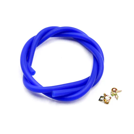 Silicone Vacuum Hose, Blue Coolant Tube with 5mm ID and 10mm OD, Including Clamp