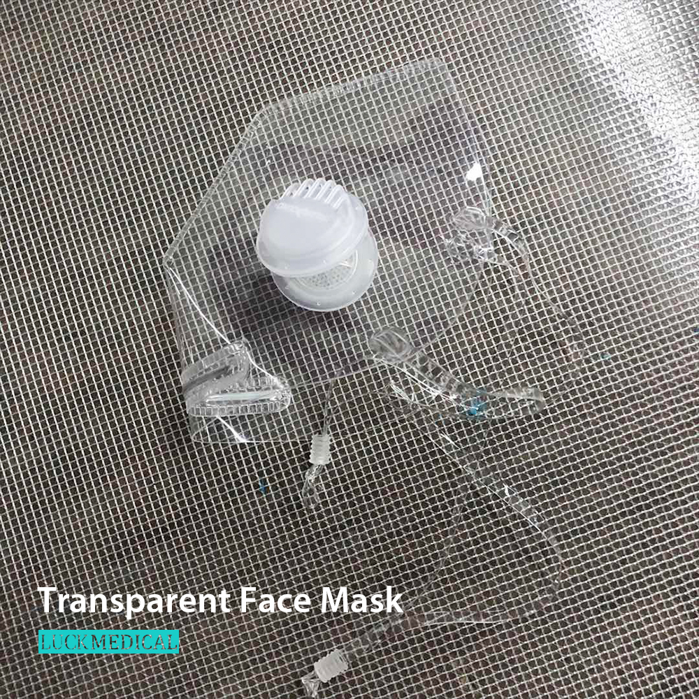 Прозрачная пластиковая маска для лица с двойными клапанами