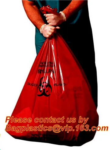 Large Size Good Quality Biohazard PE Disposable Waste Bag Thick Plastic Asbestos Bag, plastic biohazard autoclave bag sterilizat