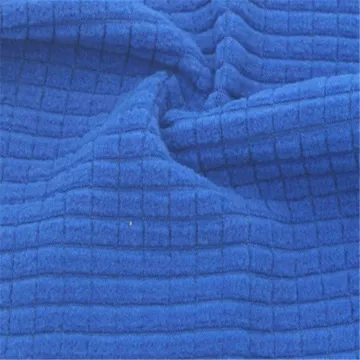 Elegant Windproof Plaid Blue Polar Fleece Winter Fabric