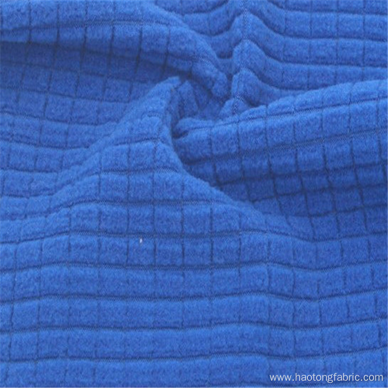 Elegant Windproof Plaid Blue Polar Fleece Winter Fabric