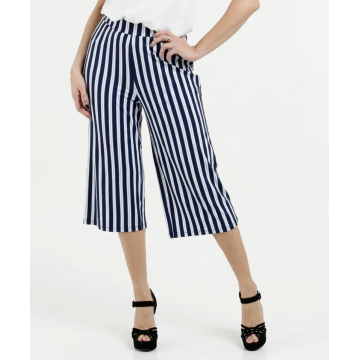 Casual women stripe printing wide leg pants