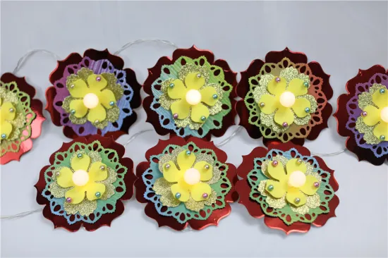 Christmas Paper Flower String Light