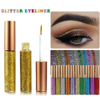 Custom Private Label Waterproof Longlasting Liquid Colorful Glitter Eyeliner