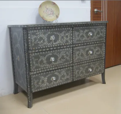 Mother of Pearl Inlay Furniture, Antique Storage Cabinet