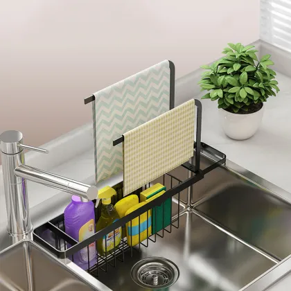 Drain Rack Storage Sink Organizer Rack Kitchen Soap Sponge Brush Holder Shelf Sink Storage Basket Home Accessories