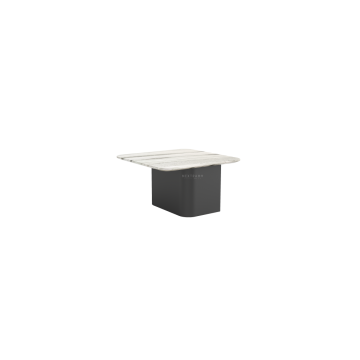Mesa de café rectangular blanco de mármol para sala de estar