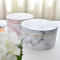 Custom Round Hat Marble Flower Cylinder Paper Box