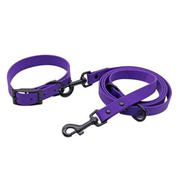 Wholesale Premium PVC Waterproof Embossed Dog Collar Leash Set for Small to Large Pets