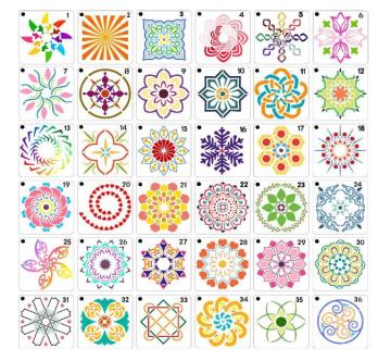 Mandala Dot Painting Stencils for Rocks and Wood Wall Art Projects