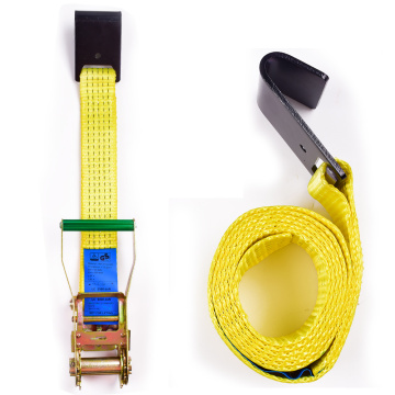 2" 5000kgs 50mm Wholesale Long Aluminum Handle Ratchet Buckle Cargo Lashing Straps With 2 Inch Flat Hooks