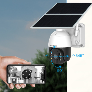 Съемка камеры на солнечной батареи на открытом воздухе