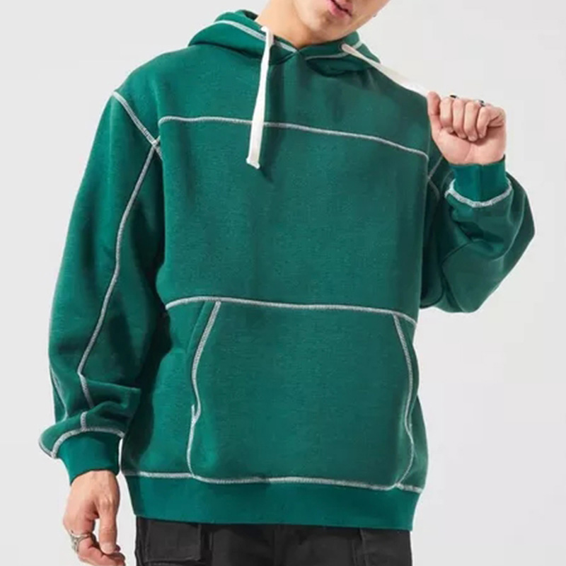 Veste à capuche pour hommes verts personnalisés