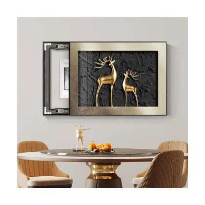 Luxury Golden Deer Print Weak Electricity Box Hanging Painting