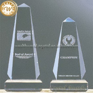 Popular professional crystal trophy awards glass prize