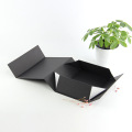 Custom Black Foldable Magnetic Paper Gift Box Logo