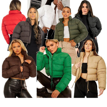 Wholesale Winter Fashion Solid Zipper Up Bubble Coat
