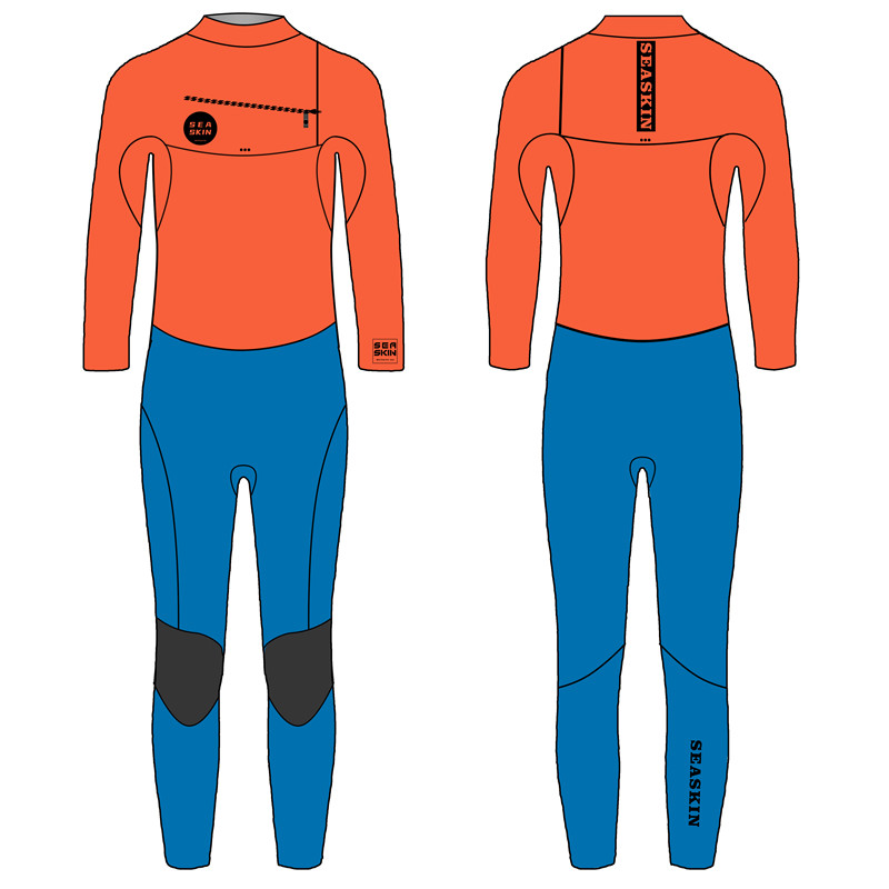 Seaskin 3/2 มม. แขนยาวเด็ก Neoprene Youth Full Body Surfing Wetsuit