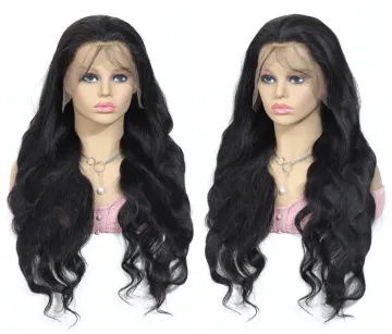 28 30 Inch Wholesale Peruvian Hair Virgin Remy Pre Plucked Transparent Full Lace Wig Body Wave Peruvian Full Lace Human Hair Wig