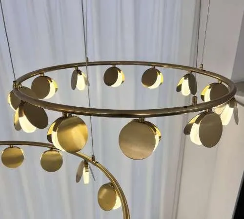 Nordic Luxury Metal Bedroom Study LED Line Chandelier