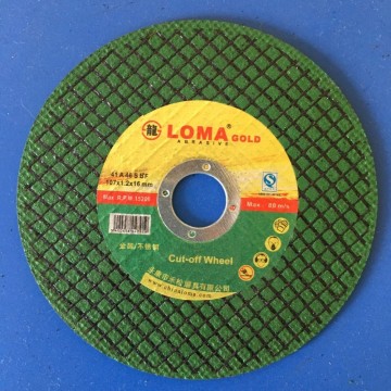 yuri green color ultrathin resin cutting wheel /cutting disc for stainless steel