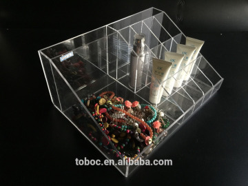 Popular acrylic tabletop makeup bins with 12 compartments