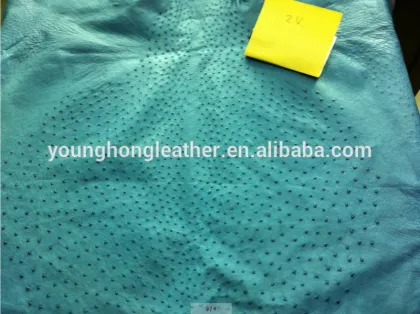 Ostrich skin leather