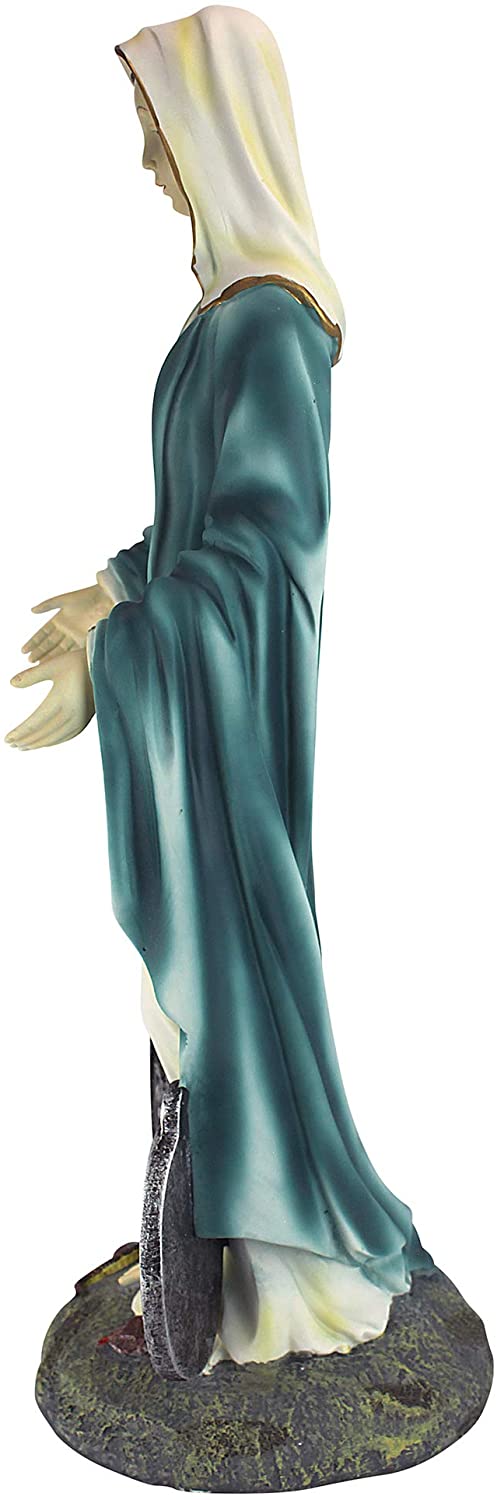 Medal Madonna Italian Style Religious Garden Statue