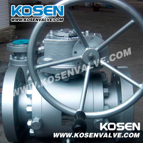 Gear Box Flanged Trunnion Ball Valves (q347f), High Quality Gear Box