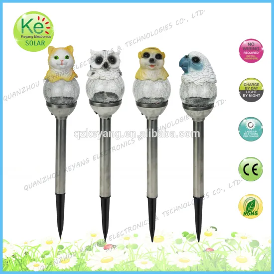 Resin animal with glass ball courtyard led path solar light