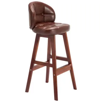 Factory Direct Antique Upholstered Wooden Bar Chairs and Stools with Leather Finish for Bar Tables