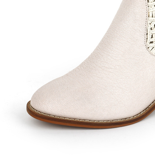 Ladies' Layered Leather Ankle Boots with Trendy Heels