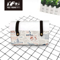 Custom Travel time PU leather handbag cosmetic bag pencil case&bag multifunctional bag