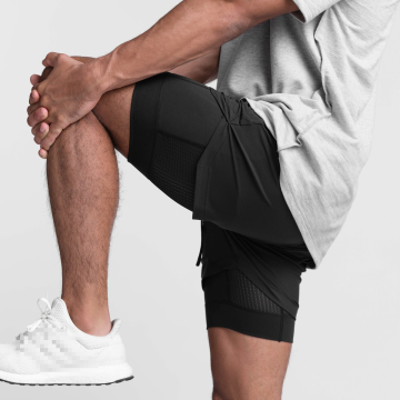 Custom Double-Layer Breathable Summer Fitness Shorts for Men - OEM Basketball Running Training Pants