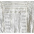 Womens White Cotton Ruffle Long sleeve Blouse Top