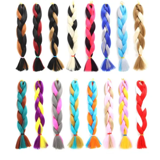 Wholesales all colors 100g 165g Ultra Braid Weave 100% synthetic Hair colored jumbo braid hair for women