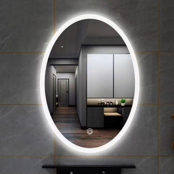 Intelligent Wall Sensor Touch Smart LED Shower Mirror - Modern Anti Fog Oval Bathroom Mirror for Bedrooms