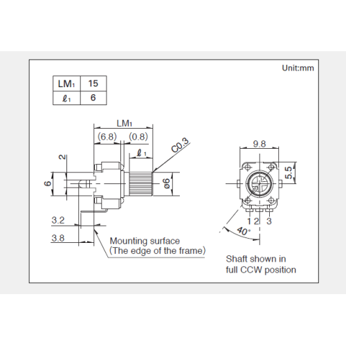 RK09K Series Rotating potentiometer