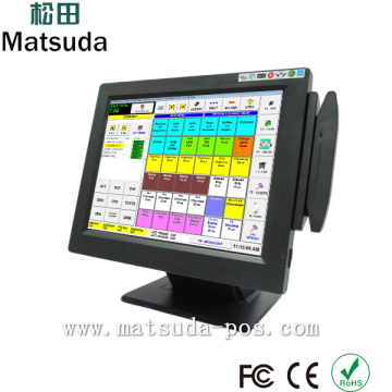 restaurant 15 inch all in one touch screen pos machine/cash register with pos software