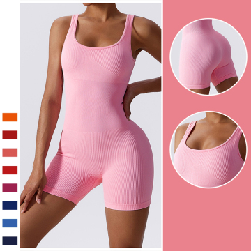 New Arrival Hot Sale Women's Seamless Rib Gym Sports Wear Fitness Yoga Clothing Set