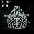 6 &#39;&#39; coronas de princesas de princesa de diamantes de imitación de corazón