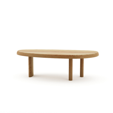 Mesa de cena de madera natural moderna