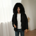 Hochwertige Herren Parka Jacke Schwarz Pelz Custom