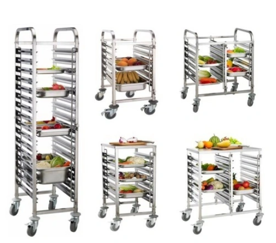 stainless steel tray trolley