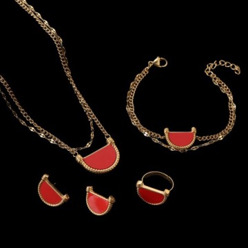 Brave Lightfashion 18k Gold Plated Luxury Waterproof Jewelry Set