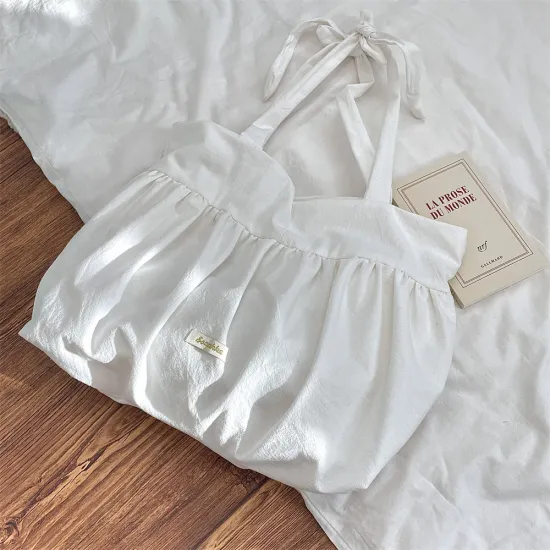 Versatile Custom Recycled Portable White Canvas Tote Bag