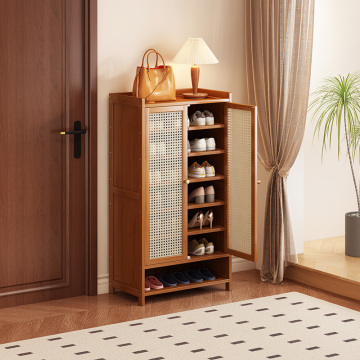 Дышащий дверной органайзер для обуви из ротанга